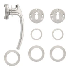 Würth Türdrücker ZD 21, Rosette BB, PZ, WC, Vernickelt -Garagentor Serie 0687170300 wuerth tuerdruecker zd21 verschraubung