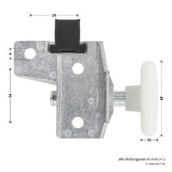 Hörmann Rollenhalter F80, Links -Garagentor Serie 1284003 hoermann rollenhalter f80 links bemassung