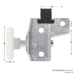 Hörmann Rollenhalter F80, Rechts -Garagentor Serie 1284004 hoermann rollenhalter f80 rechts bemassung
