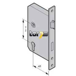 Hörmann Einsteck Rohrprofilschloss 1306 Für Nebentüren, PZ, Links -Garagentor Serie 3040438 hoermann einsteck rohrprofilschloss 1306 fuer nebentueren pz links