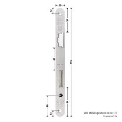 Hörmann Einsteck Rohrprofilschloss 1306 Für Nebentüren, PZ, Rechts -Garagentor Serie 3040516 hoermann einsteck rohrprofilschloss 1306 fuer nebentueren pz rechts stulp masse