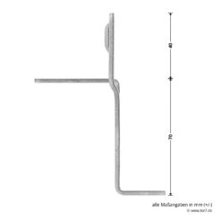Hörmann Knotenblech, Beschlag L, Ausführung Links, Baureihe 30 -Garagentor Serie 3044999 hoermann knotenblech beschlag l ausfuehrung links baureihe 30 masse bild 3