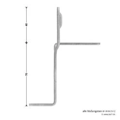 Hörmann Knotenblech, Beschlag L, Ausführung Rechts, Baureihe 30 -Garagentor Serie 3045000 hoermann knotenblech beschlag l ausfuehrung rechts baureihe 30 masse bild 3