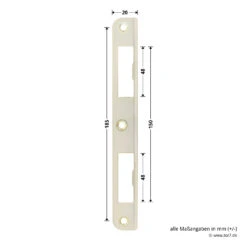 Hörmann Winkelschließblech 92 Mm Für Holz-Nebentüren -Garagentor Serie 3054221 hoermann winkelschliessblech 92 mm fuer holz nebentueren masse