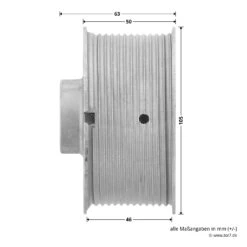 Hörmann Seiltrommel, Beschlag N, L, Rechts, Baureihe 20/30 -Garagentor Serie 3093538 hoermann seiltrommel rechts fuer garagen sektionaltore br 30 masse seite