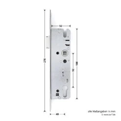 Hörmann Einsteck-Rohrprofilschloss KFV Für Schlupf-und Nebentüren, PZ -Garagentor Serie 3095108 hoermann einsteck rohrprofilschloss 1314 fuer schlupf und nebenturen pz breite laenge