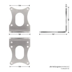 Hörmann Beschlags-Set VersaMatic, Edelstahlausführung -Garagentor Serie 437018 hoermann beschlags set versamatic edelstahlausfuehrung antriebswinkel masse