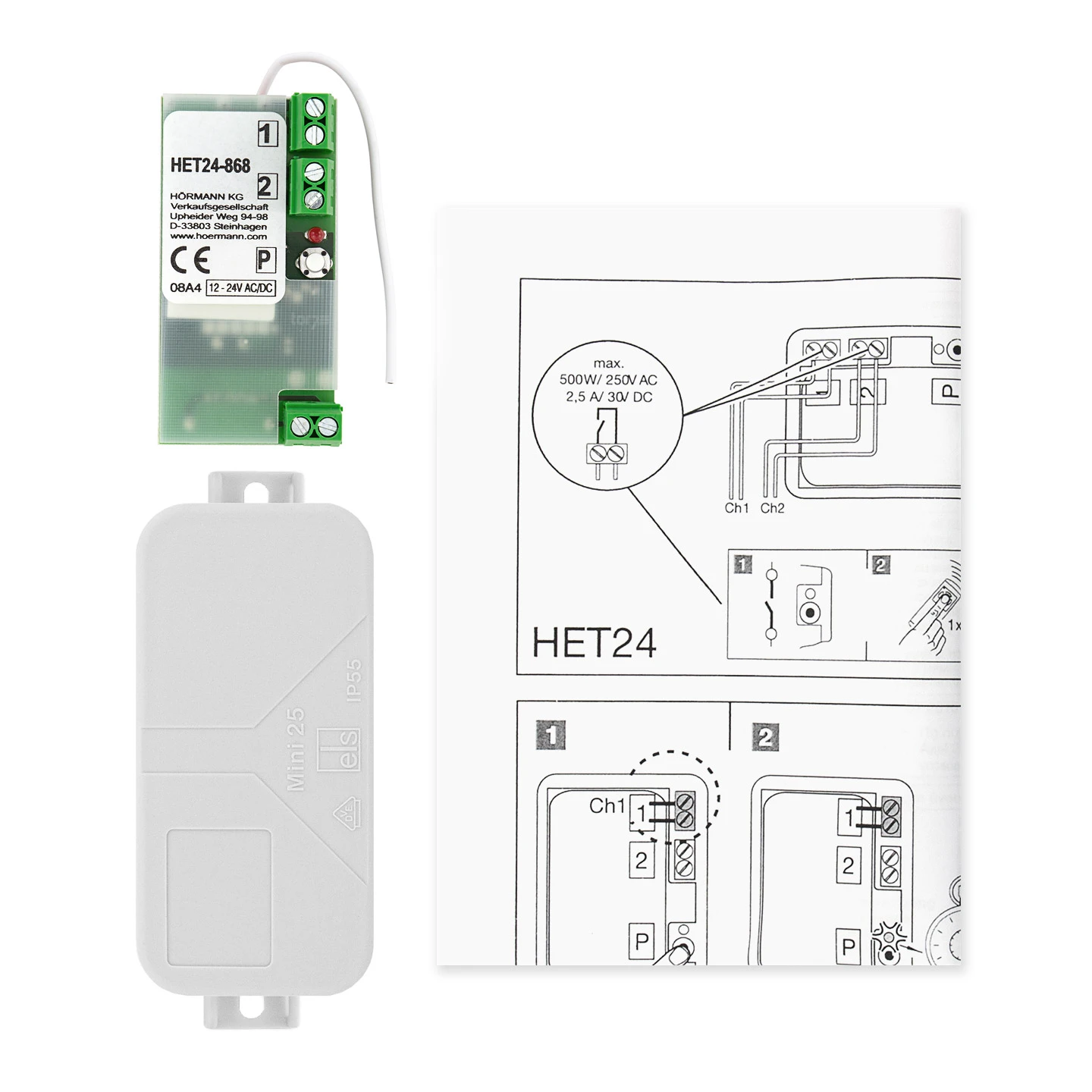 Hörmann 2-Kanal-Relais-Empfänger HET 24, 868 MHz 8 Hörmann 2-Kanal-Relais-Empfänger HET 24, 868 MHz – Bild 8