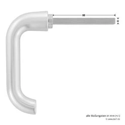Hörmann Drückergarnitur D110 Kurzschild BB, Alu -Garagentor Serie 449909 hoermann drueckergarnitur mit kurzschild bb gelocht alu stift masse