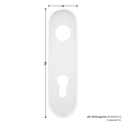 Hörmann Drückergarnitur D110 Kurzschild PZ, Alu -Garagentor Serie 449910 hoermann drueckergarnitur mit kurzschild pz gelocht alu schild masse