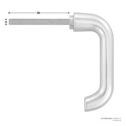 Hörmann Drückergarnitur D110 Kurzschild PZ, Alu -Garagentor Serie 449910 hoermann drueckergarnitur mit kurzschild pz gelocht alu stift masse