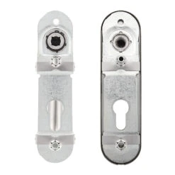 Hörmann FS Wechselgarnitur D110 Kurzschild PZ, Edelstahl -Garagentor Serie 454690 hoermann fs wechselgarnitur d 110 kurzschild pz gleitlager knopf k 130 edelstahl rueckseite