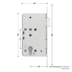 Hörmann Panikschloss 1201 PZ Für Stahltüren, Links -Garagentor Serie 478749 hoermann panikschloss 1201 pz dornmass 65 funktion e li masse seite