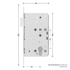 Hörmann Panikschloss 1201 PZ Für Stahltüren, Rechts -Garagentor Serie 478750 hoermann panikschloss 1201 pz dornmass 65 funktion e re seitenmasse