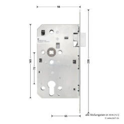 Hörmann Panikschloss ECO 112, Funktion D, Auswärts -Garagentor Serie 478765 hoermann panikschloss eco 112 funktion d auswaerts links masse seite