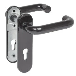 Hörmann FS Drückergarnitur D110 Kurzschild PZ, Schwarz -Garagentor Serie 498165 hoermann fs drueckergarnitur d 110 kurzschild pz gleitlager polyamid schwarz