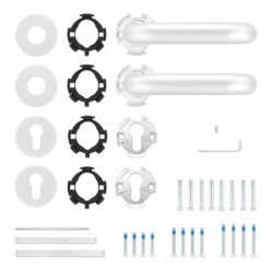 Hörmann FS Drückergarnitur D110 Rosette PZ, Alu -Garagentor Serie 535346 hoermann fs drueckergarnitur d110 pz rosette alu f1 gleitlager lieferumfang