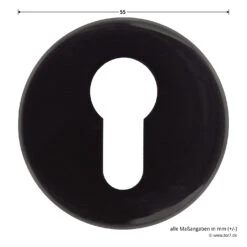 Hörmann FS Drückergarnitur D110 Rosette PZ, Schwarz -Garagentor Serie 544353 hoermann fs drueckergarnitur d110 pz rosette schwarz gleitlager durchmesser