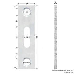 Hörmann Unteres Verschlussstück, Verzinkt -Garagentor Serie 764237 hoermann unteres verschlussstueck verzinkt masse