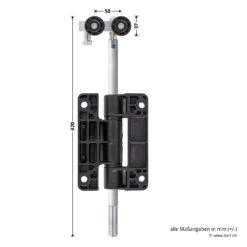 Hörmann Entlastungsrolle Mit Doppel-Bandteil 400 Mm, M12, DIN Links, Aufliegend -Garagentor Serie 772637 hoermann entlastungsrolle mit doppel bandteil 400mm m12 din links aufliegend masse bild 1