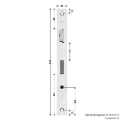 Hörmann Schlupftür-Schloss DF80/95/98, PZ, DIN Rechts -Garagentor Serie 796522 hoermann schlupftuer schloss df80 95 98 pz din rechts masse stulp