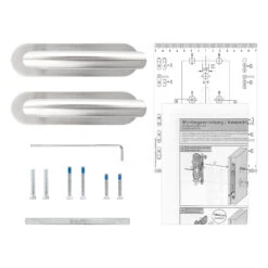 Steinau FS VDS Drückergarnitur, Typ 510, Edelstahl Matt -Garagentor Serie ste810101 steinau fs vds drueckergarnitur typ 510 edelstahl matt lieferumfang