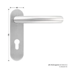 Steinau FS ES1-K Sicherheitsbeschlag, Typ D 510, Edelstahl Matt -Garagentor Serie ste810113 steinau fs es1 k sicherheitsbeschlag typ d 510 edelstahl matt masse griff