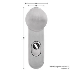 Steinau FS ES1-K Sicherheitsbeschlag, Typ D 510, Edelstahl Matt -Garagentor Serie ste810113 steinau fs es1 k sicherheitsbeschlag typ d 510 edelstahl matt masse knauf